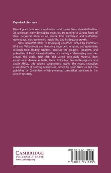 Fiscal Decentralization in Developing Countries