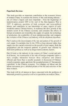 Coal Mining in China's Economy and Society 1895-1937