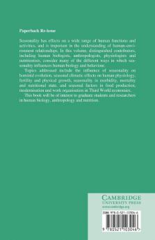 Seasonality and Human Ecology