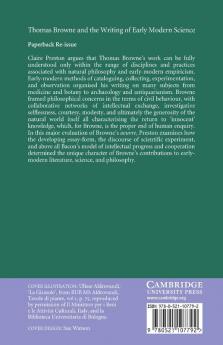 Thomas Browne and the Writing of Early Modern Science