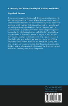 Criminality and Violence Among the Mentally Disordered