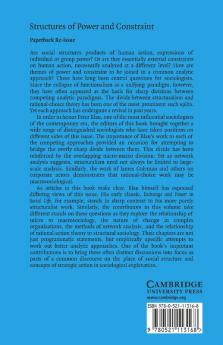 Structures of Power and Constraint