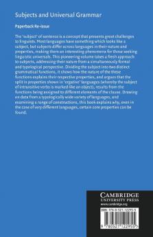 Subjects and Universal Grammar