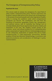 The Emergence of Entrepreneurship Policy