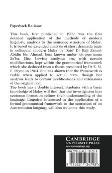 Sentence Analysis in Modern Malay