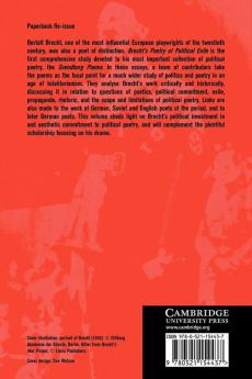 Brecht's Poetry of Political Exile
