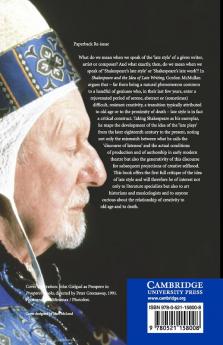 Shakespeare and the Idea of Late Writing