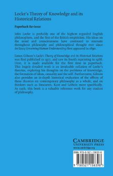 Locke's Theory Knowledge and Its Historical Relations