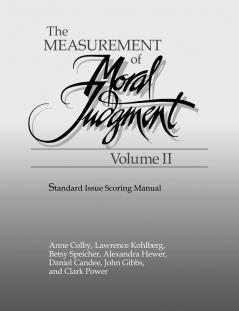 The Measurement of Moral Judgement Volume II