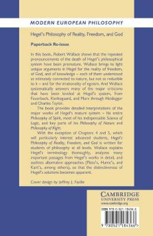 Hegel's Philosophy of Reality Freedom and God