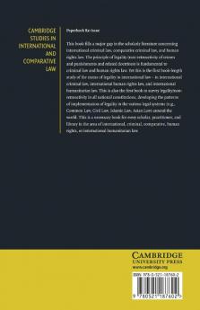 The Principle of Legality in International and Comparative Criminal Law
