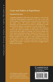 Court and Politics in Papal Rome 1492 1700