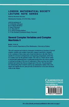 Several Complex Variables and Complex Manifolds