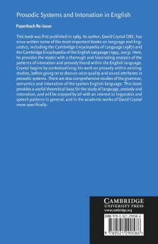 Prosodic Systems and Intonation in English