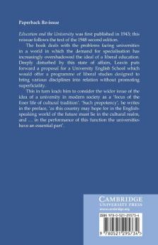 Education and the University