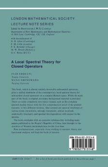 A Local Spectral Theory for Closed Operators