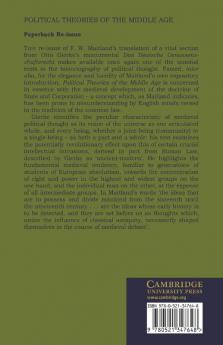 Political Theories of the Middle Age