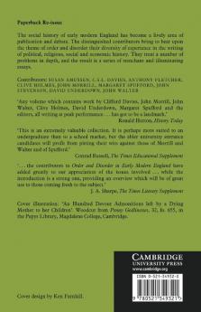 Order and Disorder in Early Modern England