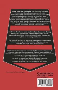 Crime Shame and Reintegration