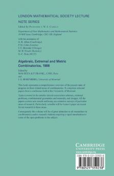Algebraic Extremal and Metric Combinatorics 1986