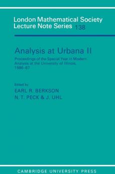Analysis at Urbana Vol 2
