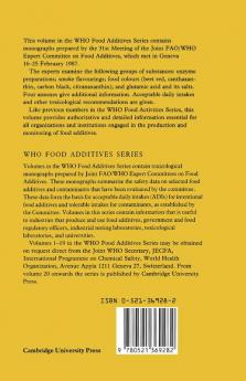 Toxicological Evaluation of Certain Food Additives