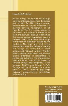 Stability and Change in Relationships
