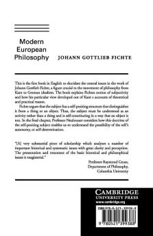 Fichte's Theory of Subjectivity