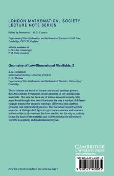 Geometry of Low-Dimensional Manifolds