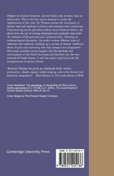 Oral Tradition and Written Record in Classical Athens