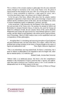 The Semantic Tradition from Kant to Carnap