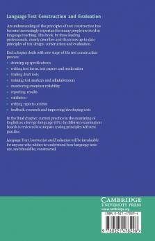 Language Test Construction and Evaluation