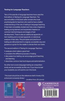 Testing for Language Teachers