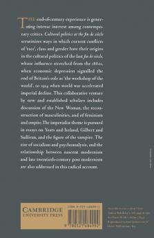 Cultural Politics at the Fin de Siecle