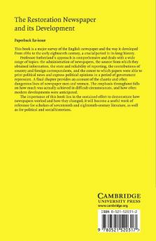 The Restoration Newspaper and Its Development