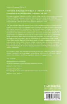 European Language Testing in a Global Context