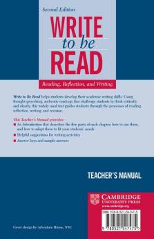 Write to Be Read Teacher's Manual