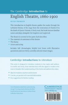 The Cambridge Introduction to English Theatre 1660-1900