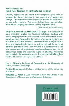 Empirical Studies in Institutional Change