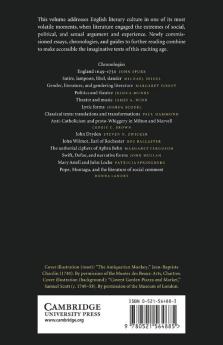 The Cambridge Companion to English Literature 1650 1740