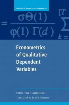 Econometrics of Qualitative Dependent Variables