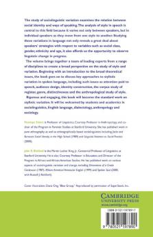 Style and Sociolinguistic Variation