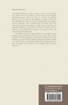 The Classical Papers of A. E. Housman