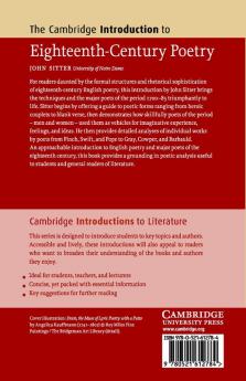 The Cambridge Introduction to Eighteenth-Century Poetry