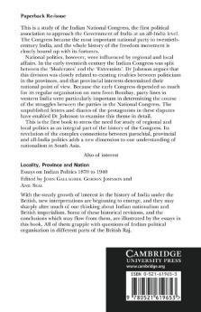 Provincial Politics and Indian Nationalism