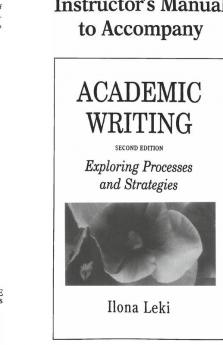 Academic Writing Instructor's Manual