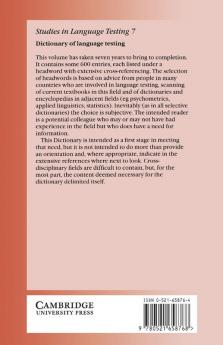 Dictionary of Language Testing