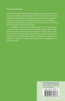 Judgment and Decision-Making Research in Accounting and Auditing