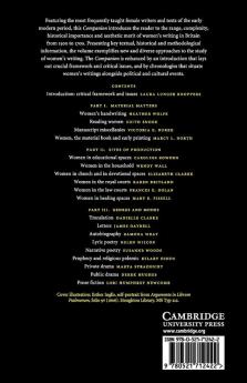 The Cambridge Companion to Early Modern Women's Writing