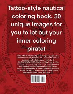 Tattoo-Style nautical coloring book